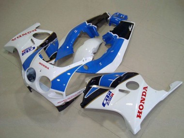 1988-1989 Honda CBR250RR MC19 Motorcycle Fairings - White Light Blue Glossy Black