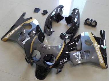 1990-1998 Honda CBR250RR MC22 Motorcycle Fairings - Grey Gold Glossy Black