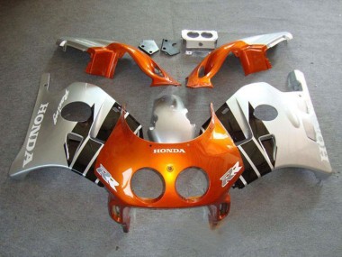 1990-1998 Honda CBR250RR MC22 Motorcycle Fairings - Silver Orange Glossy Black