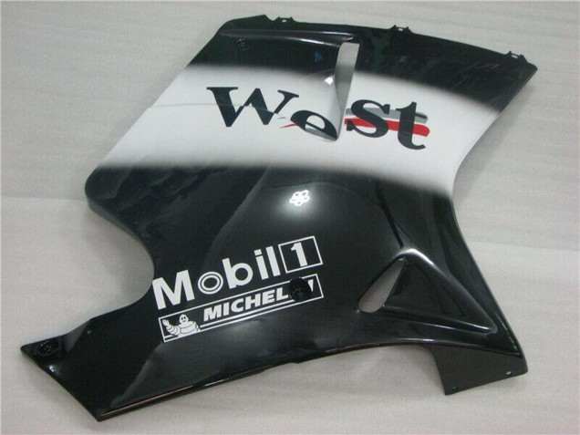 1996-2007 Honda CBR1100XX Blackbird Motorcycle Fairings - Glossy Black White West