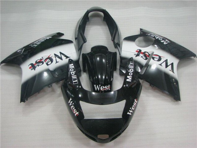 1996-2007 Honda CBR1100XX Blackbird Motorcycle Fairings - Glossy Black White West