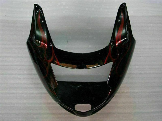 1996-2007 Honda CBR1100XX Blackbird Abs Motorcycle Fairing - Glossy Black Red Flame
