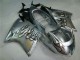1996-2007 Honda CBR1100XX Blackbird Motorcycle Fairing - Silver Black Flame