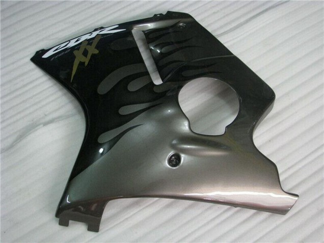 1996-2007 Honda CBR1100XX Blackbird Motorcycle Fairings - Glossy Black Silver Flame