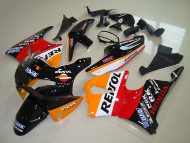 1998-1999 Honda CBR900RR 919 Motorcycle Fairings - Orange White Red Glossy Black Repsol