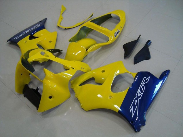 2000-2002 Kawasaki ZX6R Motorcycle Fairings - Yellow Blue