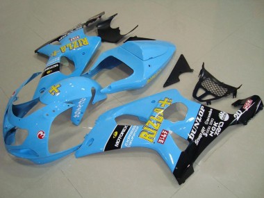 2000-2002 Suzuki GSXR 1000 Motorcycle Fairings - Light Blue Yellow Black Rizla