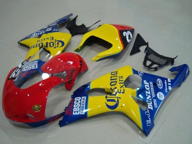 2000-2002 Suzuki GSXR 1000 Motorcycle Fairings - Yellow Red Blue Corona Racing