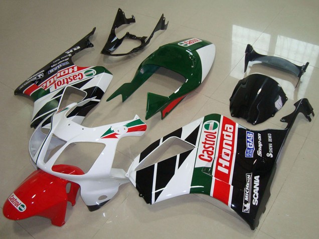 2000-2006 Honda VTR1000 Motorcycle Fairing Kits - White Red Green Glossy Black Castrol