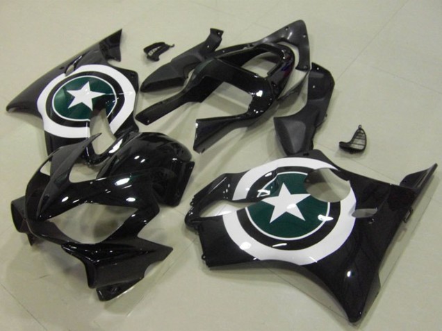 2001-2003 Honda CBR600 F4i Motorcycle Fairings - White Glossy Black Star