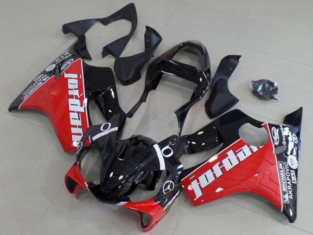 2001-2003 Honda CBR600 F4i Motorcycle Fairings - Glossy Black Red White Jordan