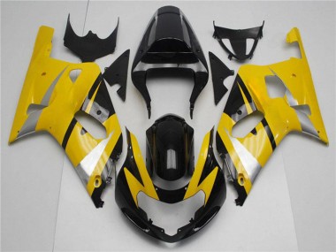2001-2003 Suzuki GSXR 600/750 Motorcycle Fairings - Yellow Silver Glossy Black