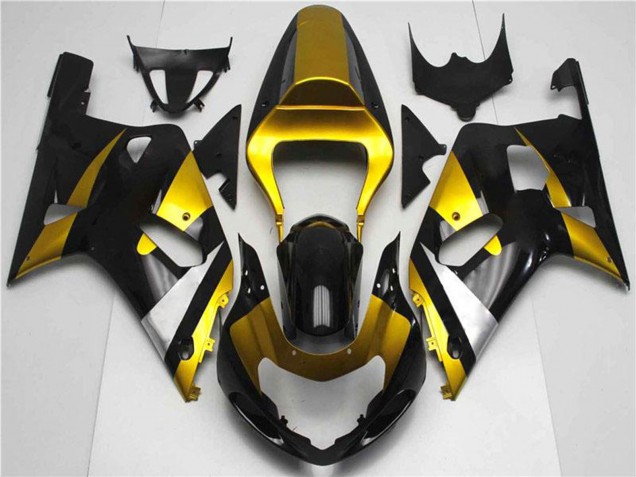 2001-2003 Suzuki GSXR 600/750 Motorcycle Fairings - Gold Silver Glossy Black