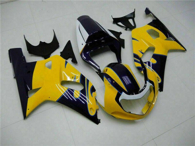 2001-2003 Suzuki GSXR 600/750 Motorcycle Fairings - Yellow Dark Blue Glossy Black