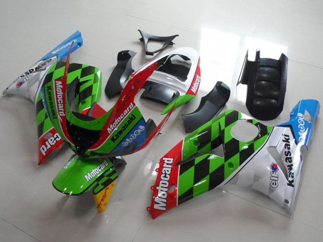 2003-2004 Kawasaki ZX6R Motorcycle Fairings - White Red Green Blue Black Motocard