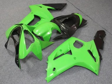 2003-2004 Kawasaki ZX6R Motorcycle Fairings - Light Green Glossy Black