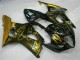 2003-2004 Suzuki GSXR 1000 Motorcycle Fairings - Glossy Black Gold Flame