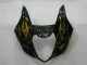 2003-2004 Suzuki GSXR 1000 Motorcycle Fairings - Glossy Black Gold Flame
