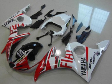 2003-2004 Yamaha YZF R6 Motorcycle Fairings - White Red Fiat Michelin Motul
