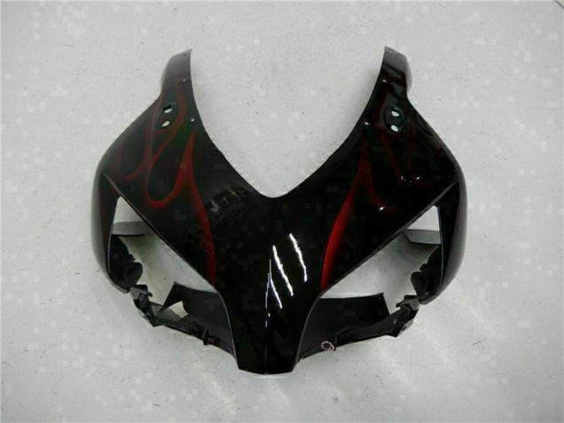 2004-2005 Honda CBR1000RR Motorcycle Fairings - Glossy Black Red Flame
