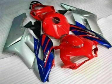 2004-2005 Honda CBR1000RR Motorcycle Fairings - Silver Red Blue Black Stripe