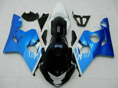 2004-2005 Suzuki GSXR 600/750 Motorcycle Fairings - White Blue Black