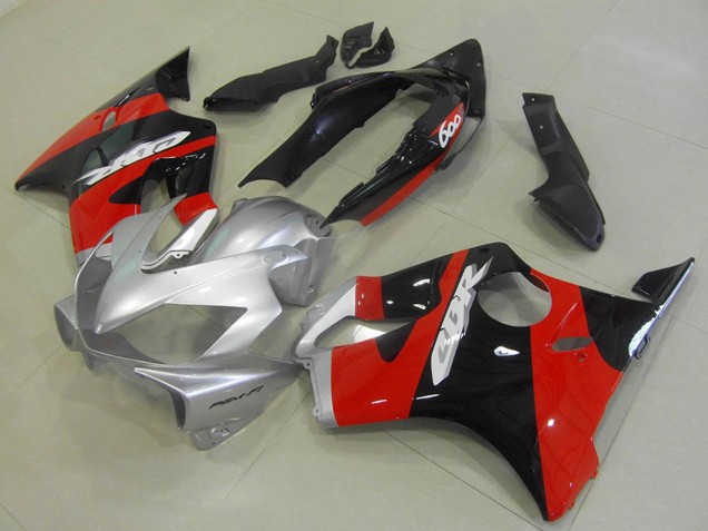 2004-2007 Honda CBR600 F4i Motorcycle Fairings - Silver Red Glossy Black