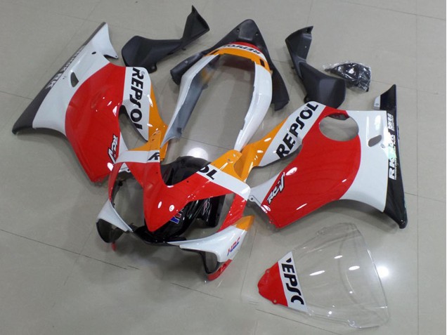2004-2007 Honda CBR600 F4i Motorcycle Fairings - White Red Yellow Glossy Black Repsol