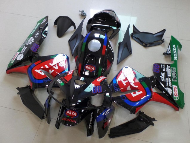 2005-2006 Honda CBR600RR Motorcycle Fairings - Black Red Green Pata
