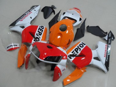 2005-2006 Honda CBR600RR Bike Fairings - Orange White Red Glossy Black Repsol
