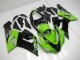 2005-2006 Kawasaki ZX6R Motorcycle Fairings - Green Glossy Black Elf