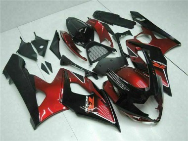 2005-2006 Suzuki GSXR 1000 Motorcycle Fairing - Red Glossy Black