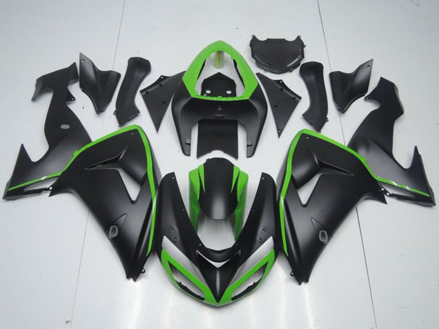2006-2007 Kawasaki ZX10R Motorcycle Fairing - Green Matte Black