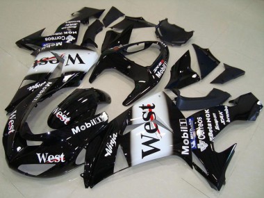 2006-2007 Kawasaki ZX10R Motorcycle Fairing - Glossy Black White West
