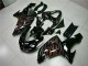 2006-2007 Kawasaki ZX10R Motorcycle Fairing Kits - Glossy Black Red Flame