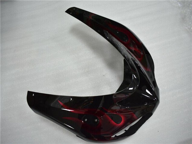 2006-2007 Kawasaki ZX10R Motorcycle Fairing - Glossy Black Red Flame