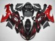 2006-2007 Kawasaki ZX10R Motorcycle Fairing - Glossy Black Red Flame