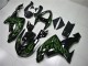 2006-2007 Kawasaki ZX10R Motorcycle Fairings - Glossy Black Green Flame