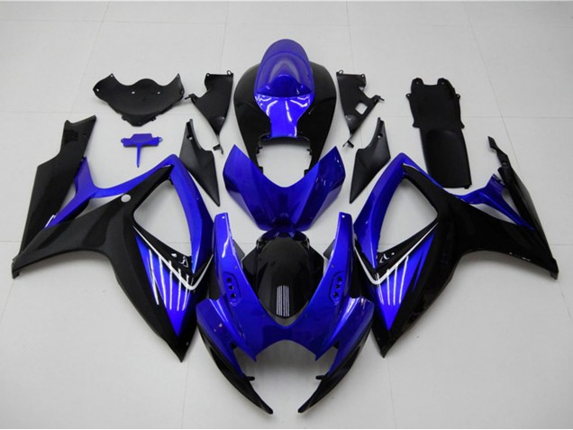 2006-2007 Suzuki GSXR 600/750 Motorcycle Fairings - Blue Glossy Black
