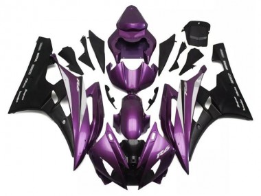 2006-2007 Yamaha YZF R6 Motorcycle Fairings - Purple Matte Black Santander