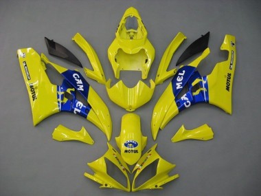 2006-2007 Yamaha YZF R6 Motorcycle Fairings - Yellow Blue Motul Michelin Camel