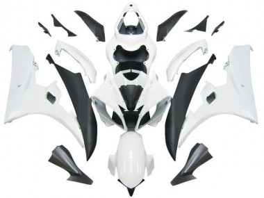 2006-2007 Yamaha YZF R6 Motorcycle Fairings - White Matte Black