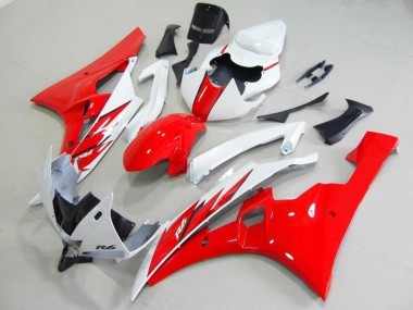 2006-2007 Yamaha YZF R6 Bike Fairings - White Red