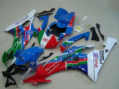 2006-2007 Yamaha YZF R6 Motorcycle Fairings - White Blue Red Green Fiat Motul