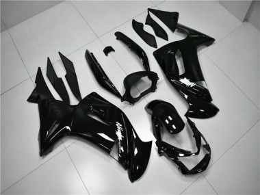 2006-2008 Kawasaki EX650 Motorcycle Fairings - Glossy Black White