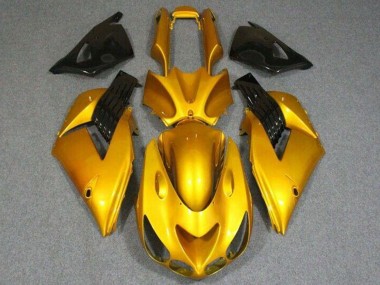 2006-2011 Kawasaki ZX14R ZZR1400 Motorcycle Fairings - Gold Glossy Black