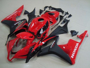 2007-2008 Honda CBR600RR Motorcycle Fairings - Red Matte Black OEM Style