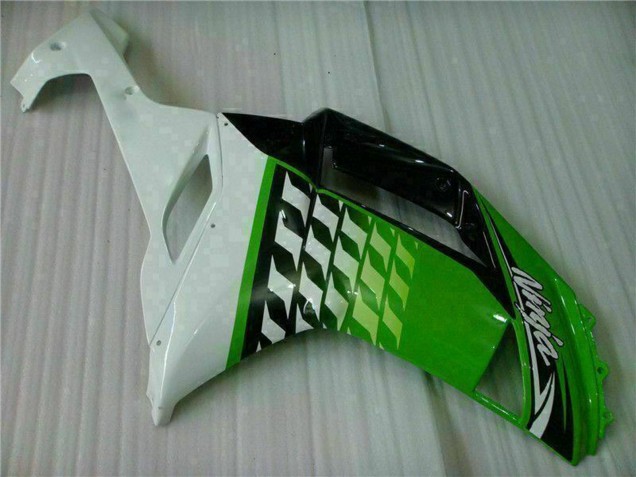 2007-2008 Kawasaki ZX6R Motorcycle Fairings - Green White Ninja