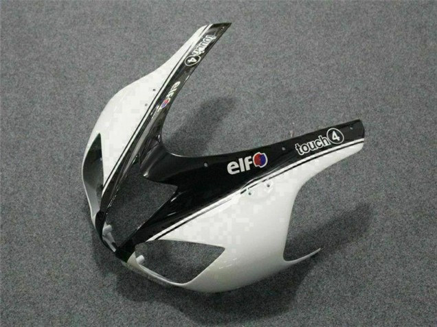 2007-2008 Kawasaki ZX6R Motorcycle Fairings - Black White Elf