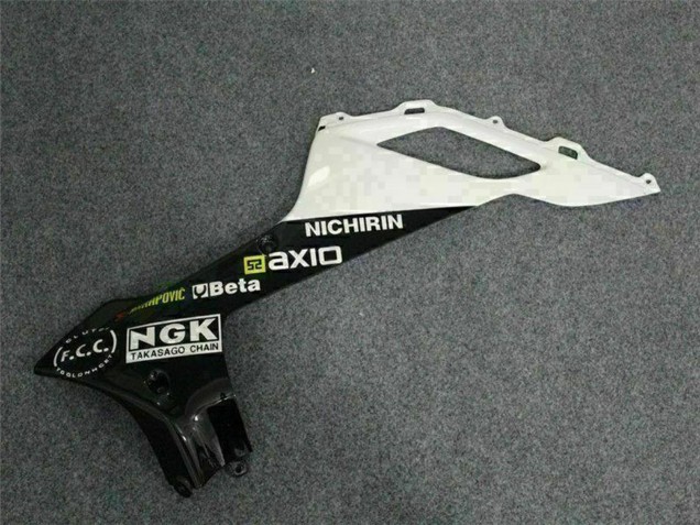 2007-2008 Kawasaki ZX6R Motorcycle Fairings - Black White Elf